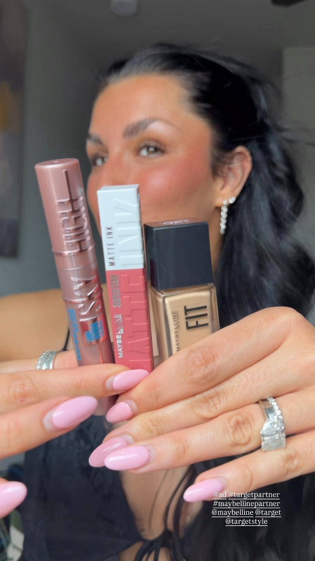 #ad Creating a long lasting, life proof look for all of my upcoming events this summer! I used the Matte and Poreless Foundation, which provides a natural finish with a lightweight formula. As well as the Sky High Waterproof Mascara and Superstay Matte Ink to complete this kiss proof, tear proof look! ✨ #TargetPartner #MaybellinePartner #Target @maybelline @Target  @targetstyle