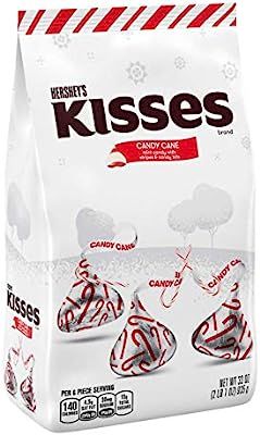 HERSHEY'S KISSES Christmas Candy Holiday Candy Cane Mint Candies 33 oz. | Amazon (US)