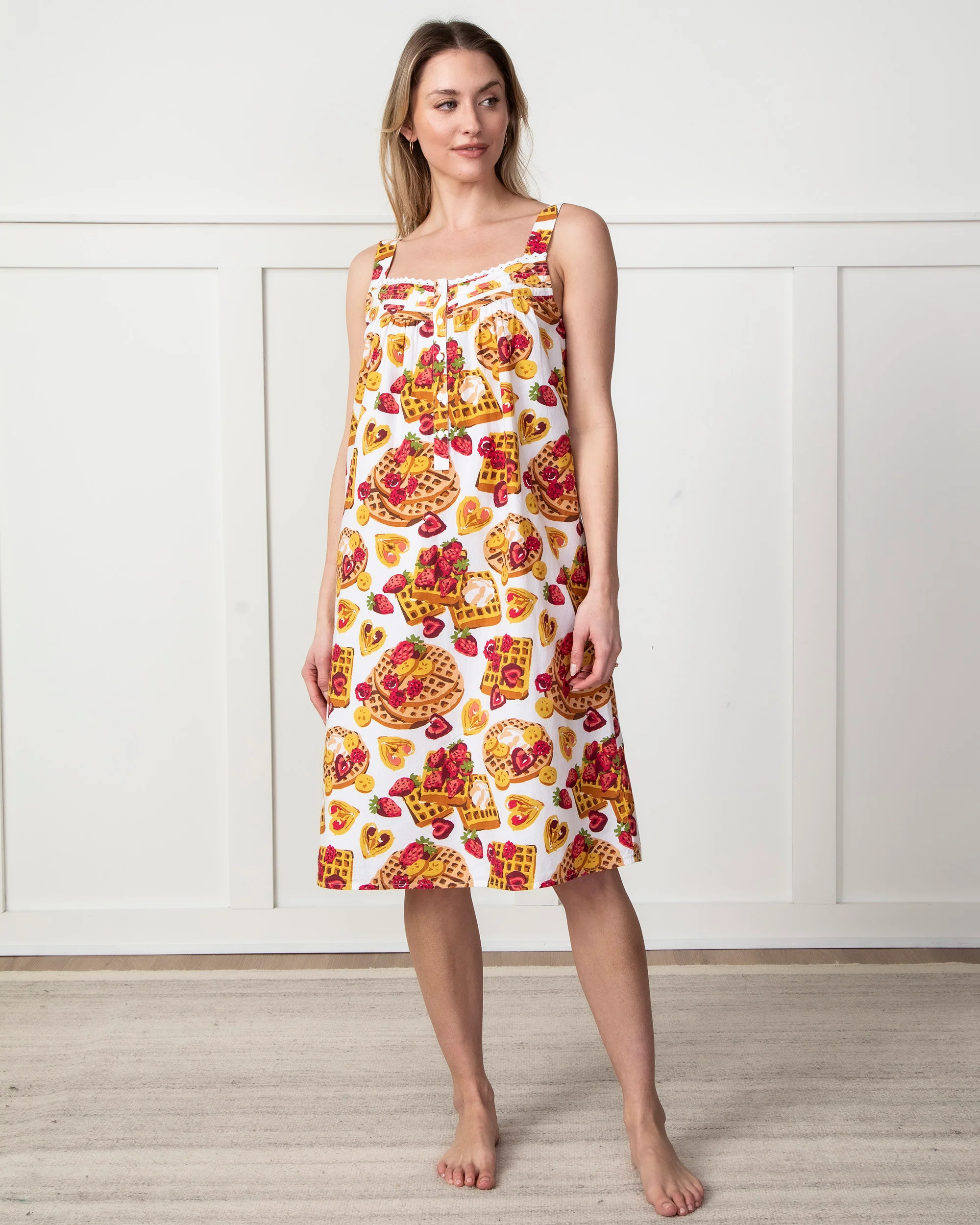 Waffles in Bed - Back to Bed Nightgown - Cloud | Printfresh