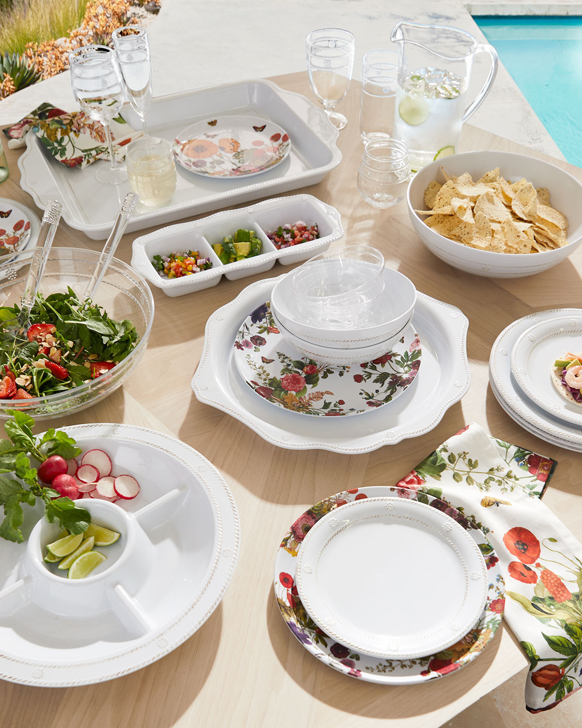 Juliska Berry & Thread Melamine Whitewash Dessert/Salad Plate | Neiman Marcus