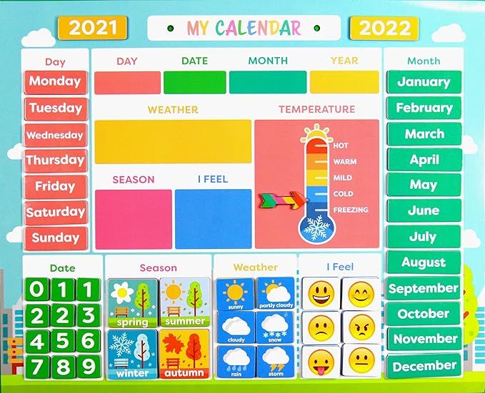 My First Daily Magnetic Calendar | Weather Station for Kids | Moods and Emotions | Preschool Lear... | Amazon (US)