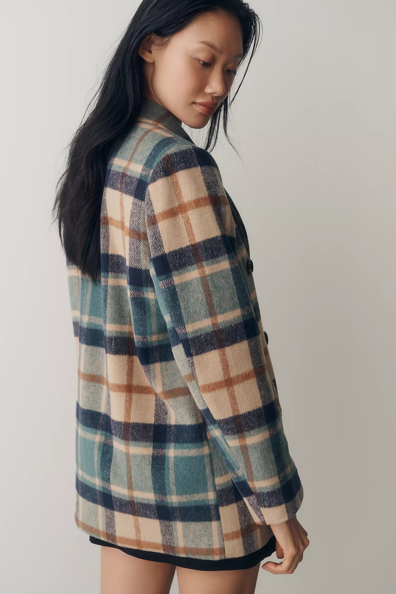 NVLT Plaid Double-Breasted Blazer | Anthropologie (US)