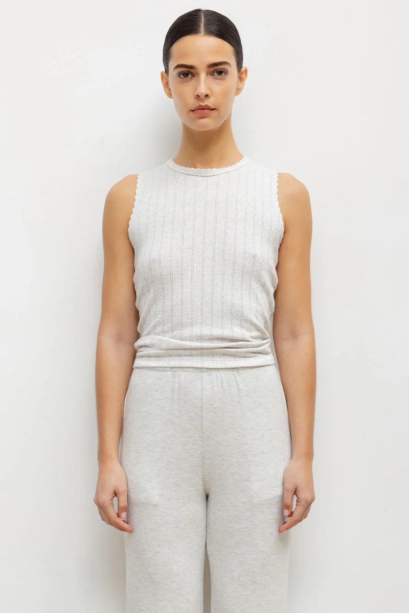 Pointelle Sleeveless Crew | LESET
