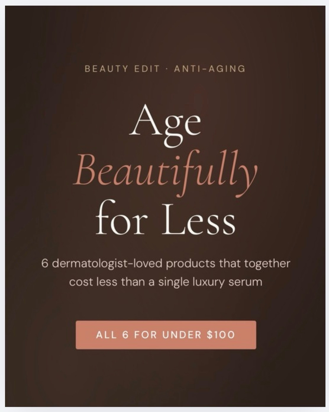 Your complete anti-aging routine for under $100 👆 Swipe to see all 6 products! The internet just featured these as the best budget anti-aging finds — and the reviews speak for themselves. We’re talking a moisturizer that has 70-year-olds passing for 45, a $6 eye gel that shoppers prefer over La Mer, and a $11 serum that has fans skipping Botox altogether.
All 6 products are on Amazon, fragrance-free, and backed by thousands of verified reviews. Your skin doesn’t need a luxury price tag — it just needs the right ingredients. 🌿
Drop a 🙋‍♀️ below if you want the links to all 6!  #antiaging #skinroutine #skincareroutine #budgetskincare #affordableskincare

#LTKBeauty #LTKselfcare #LTKSaleAlert