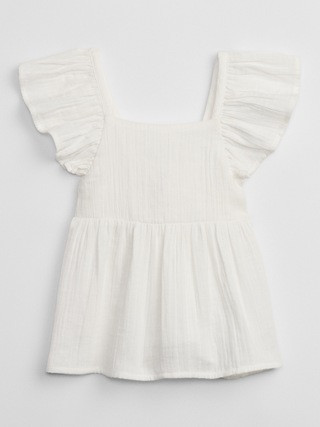 babyGap Gauze Flutter Sleeve Top | Gap Factory