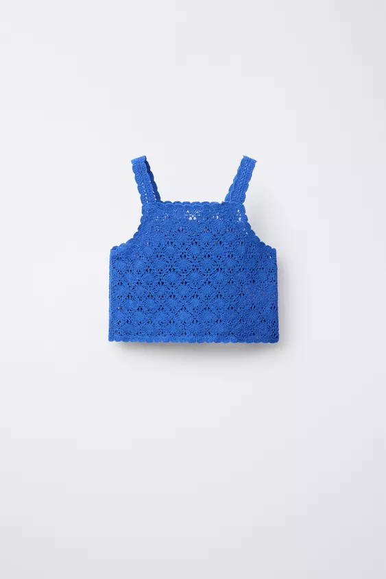 CROCHET KNIT CROP TOP | Zara US