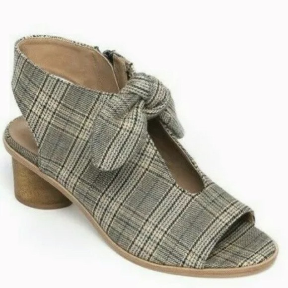 New Bernardo Anthropologie Luna Bow 6.5 Brown Plaid Shooties Shoes Boots Sandals | Poshmark
