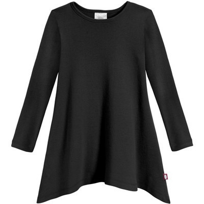 City Threads USA-Made Cotton Soft Jersey Girls Long Sleeve Shark Bite Tunic  | Black - 18-24M | Target