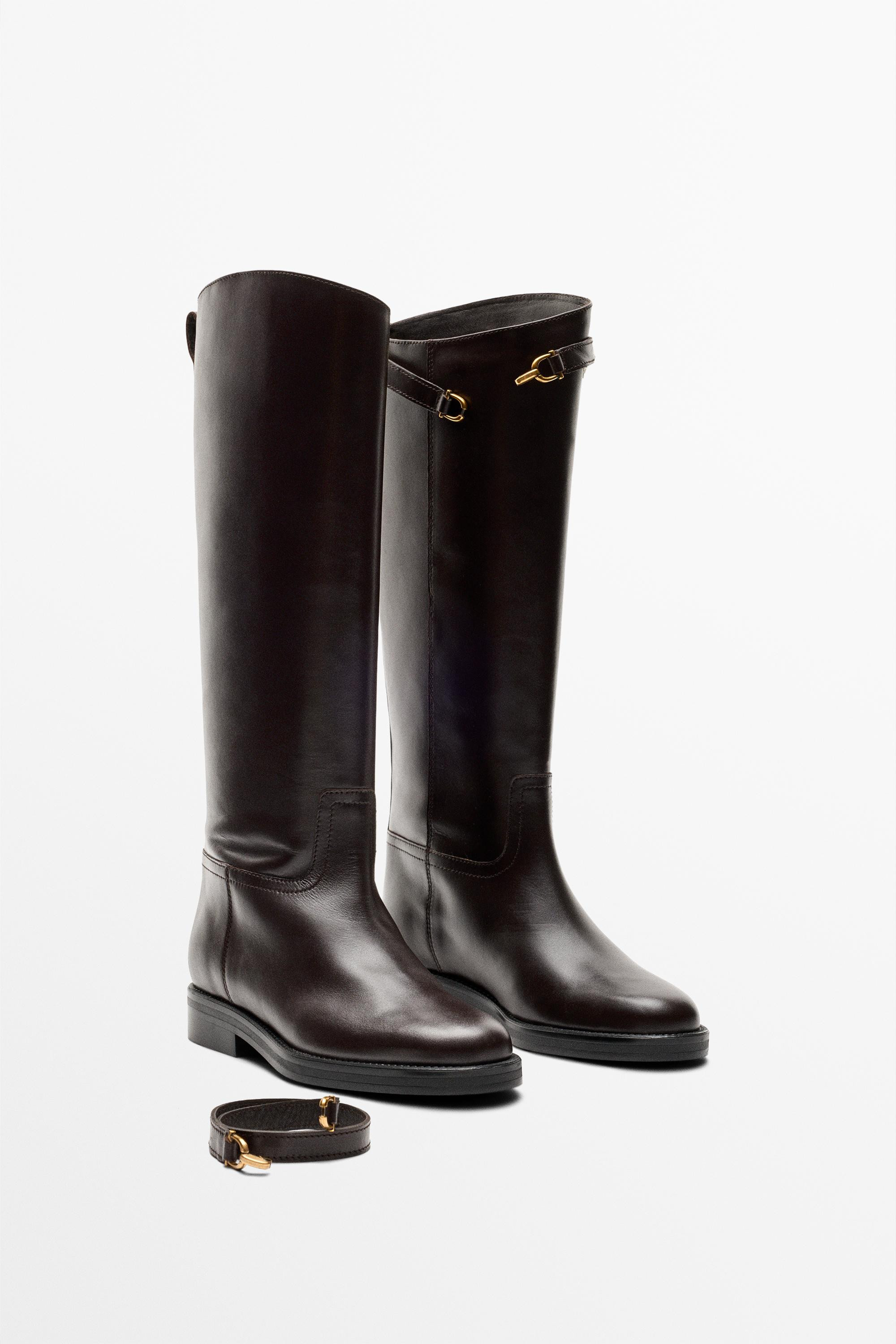 Leather riding boot | Massimo Dutti UK