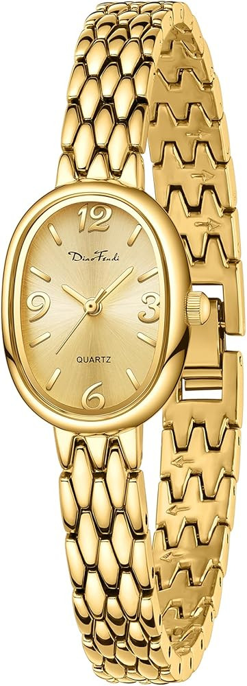 Diaofendi Petite Vintage Oval Gold Women’s Watch, Waterproof Elegant Watch with Japanese Quartz... | Amazon (US)