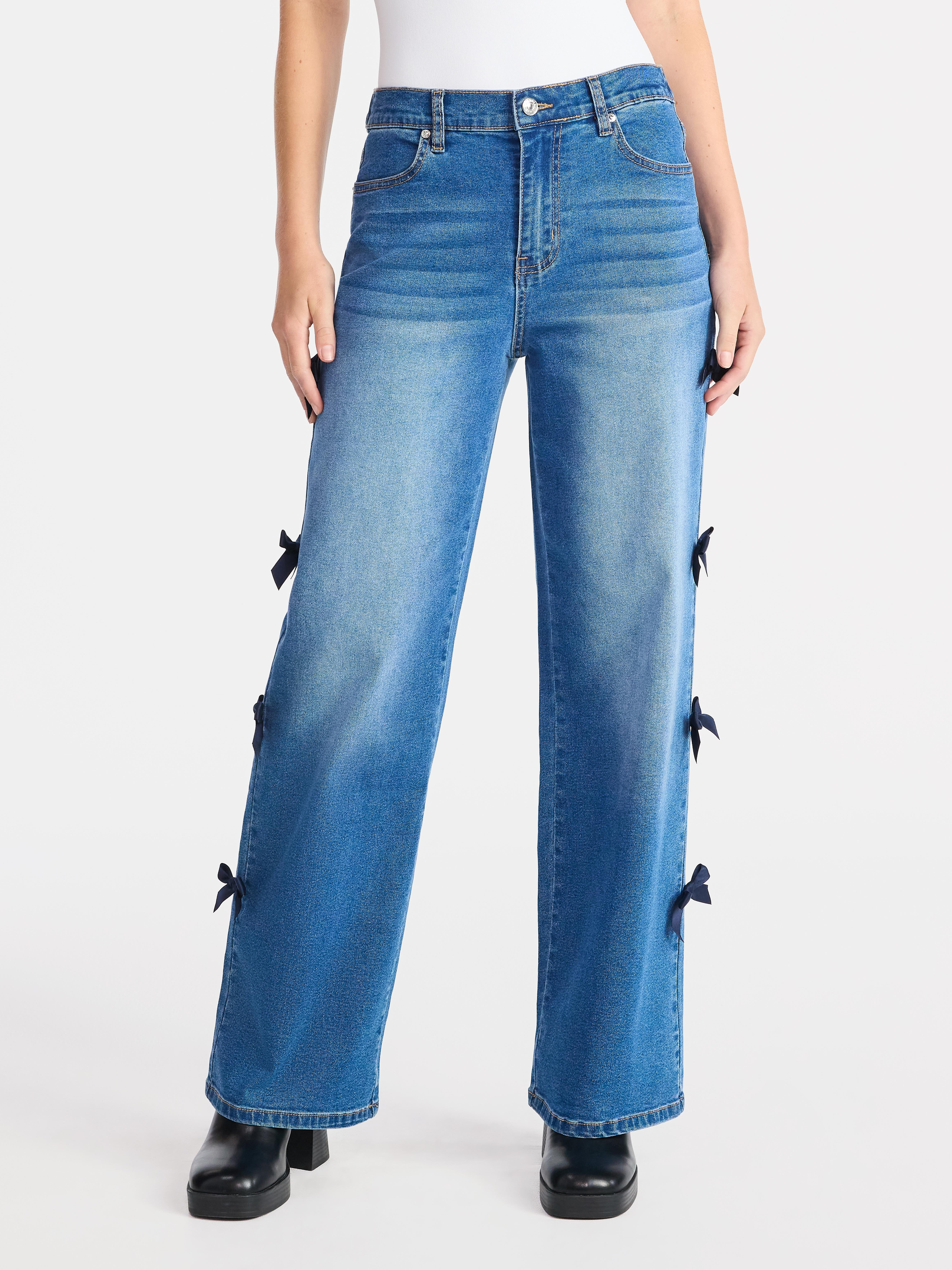 Madden NYC Women's Bow Jeans | Walmart (US)