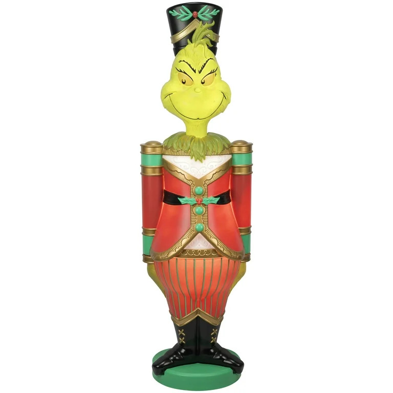 Dr. Seuss' The Grinch Giant Christmas Nutcracker LED Blow Mold Outdoor Decor, 22.04" x 15.94" x 7... | Walmart (US)