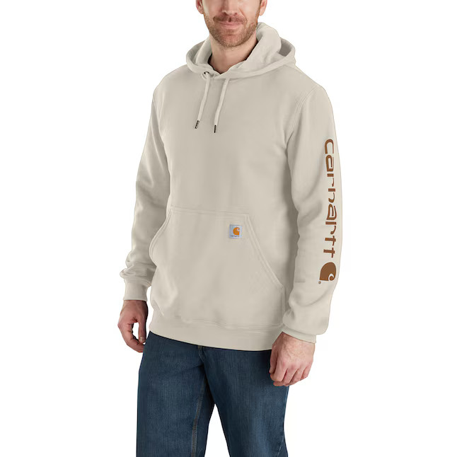 Carhartt Men's Off-white Medium weight Fleece Long sleeve Sweatshirt ( Large ) | Lowe's