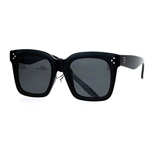 Oversized Square Frame Sunglasses Womens Celebrity Fashion Shades Black, Black | Amazon (US)