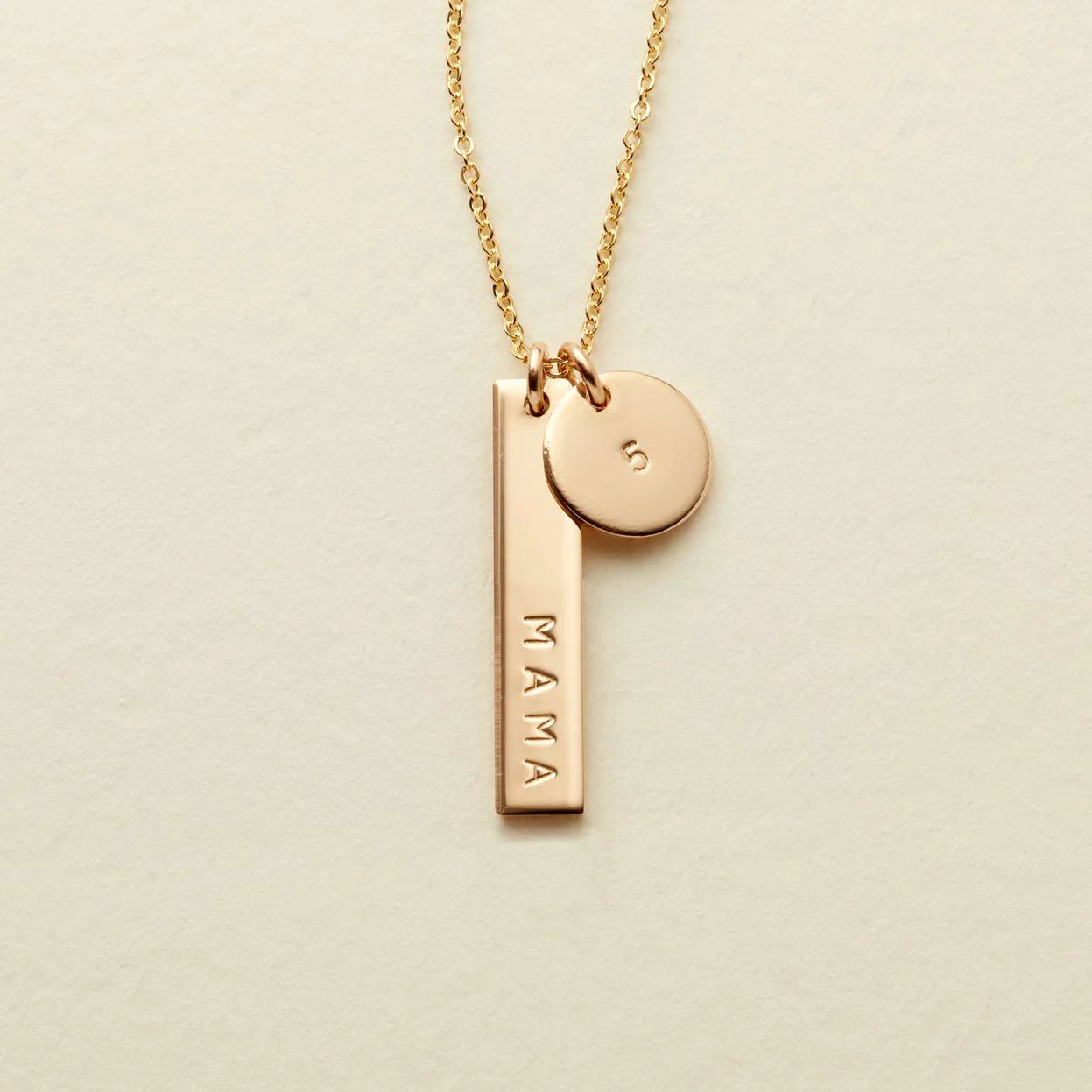 Made By Mary Mama & Co Bar Necklace | Customizable, Hand Stamped | Made by Mary (US)