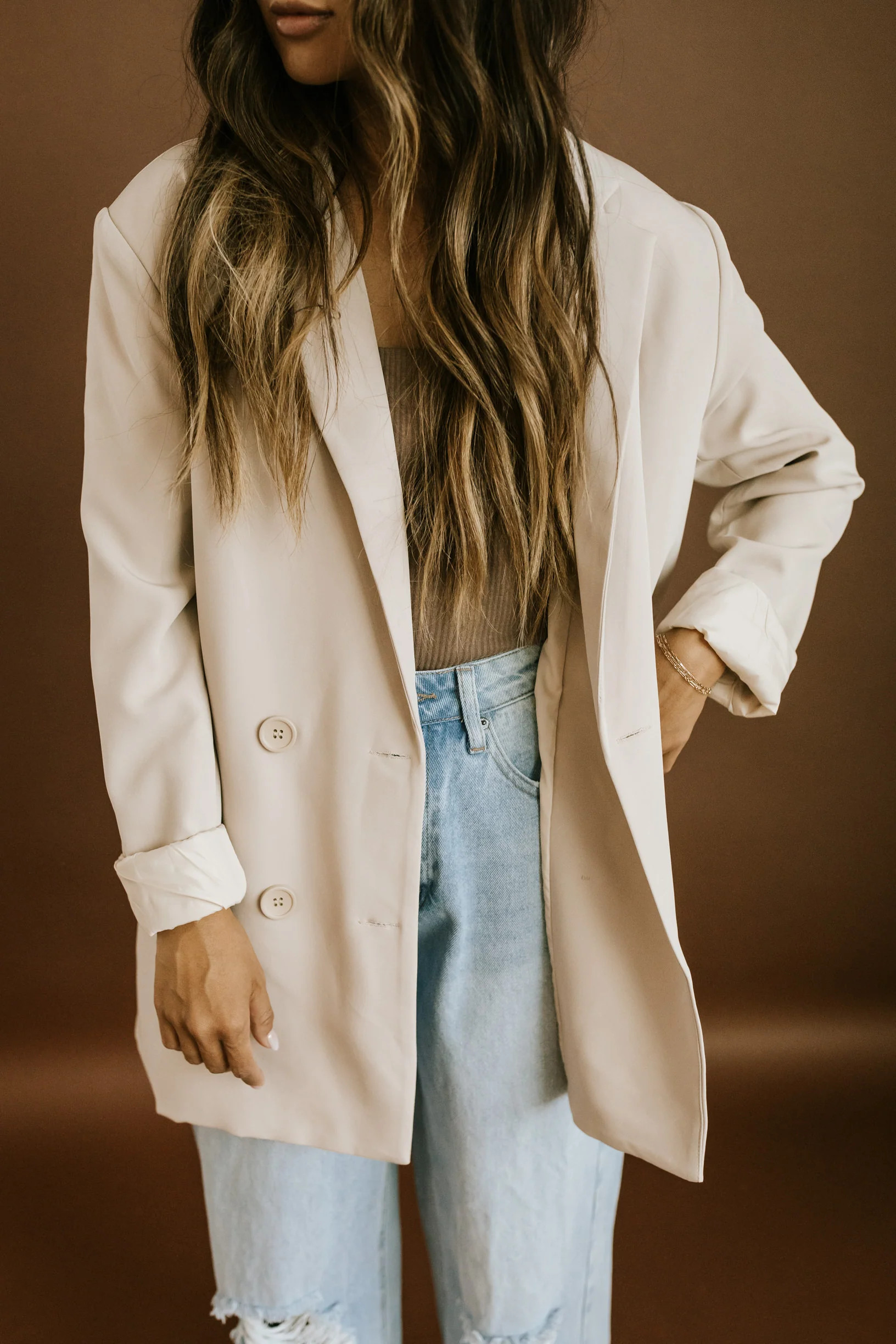 Denise Blazer - Beige | THELIFESTYLEDCO