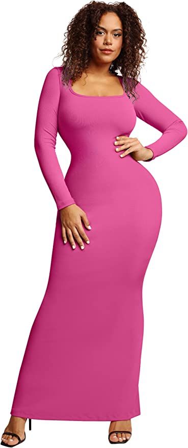 Popilush Shaper Dress Bodycon Maxi/Mini Built in Shapewear Bra 8 in 1 Women Lounge Long/Short Sli... | Amazon (US)