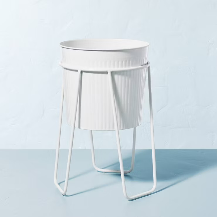 Powder-Coated Metal Planter White - Hearth & Hand™ with Magnolia | Target
