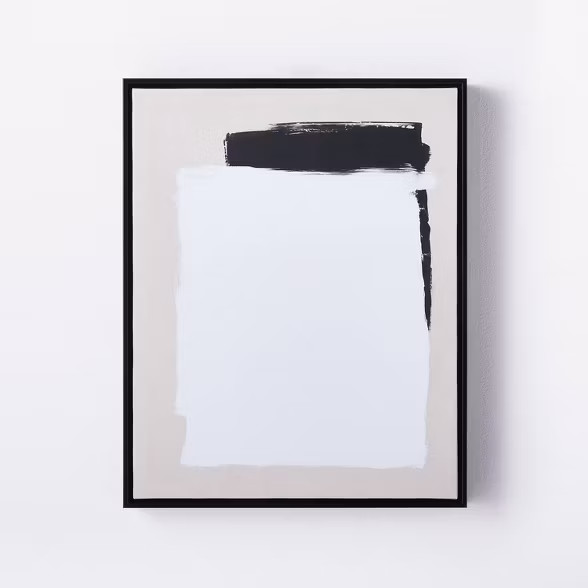 16" x 20" Neutral Abstract Framed Wall Canvas Black/White - Threshold™ designed with Studio McG... | Target