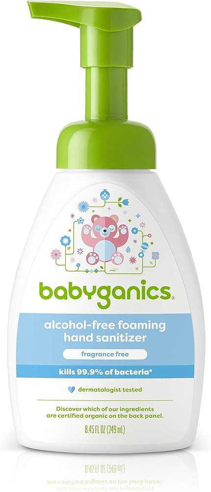 Babyganics Alcohol-Free Foaming Hand Sanitizer, Pump Bottle, Fragrance Free, 8.45 oz, Packaging M... | Amazon (US)