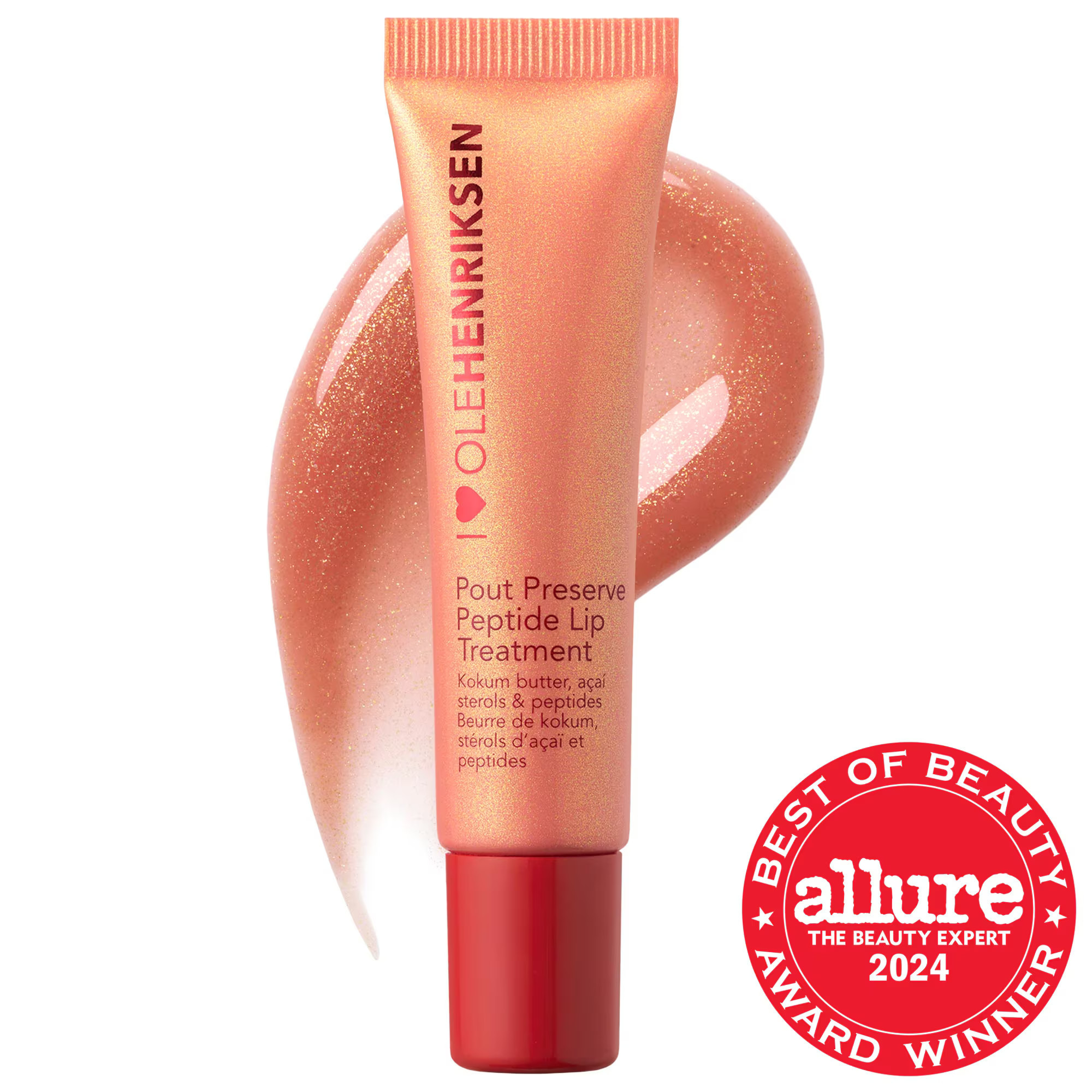 OLEHENRIKSEN Pout Preserve Hydrating Peptide Lip Treatment Strawberry Sorbet Glimmer 0.4 oz / 12 mL | Sephora (US)
