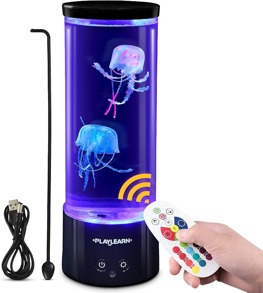 Playlearn Jellyfish Lamp - Color Changing Mood Light - LED USB Electric Jelly Fish Light Lamp for... | Amazon (US)