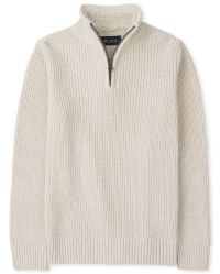 Boys Long Sleeve Half Zip Mock Neck Sweater | The Children's Place  - H/T VANILLA | The Children's Place