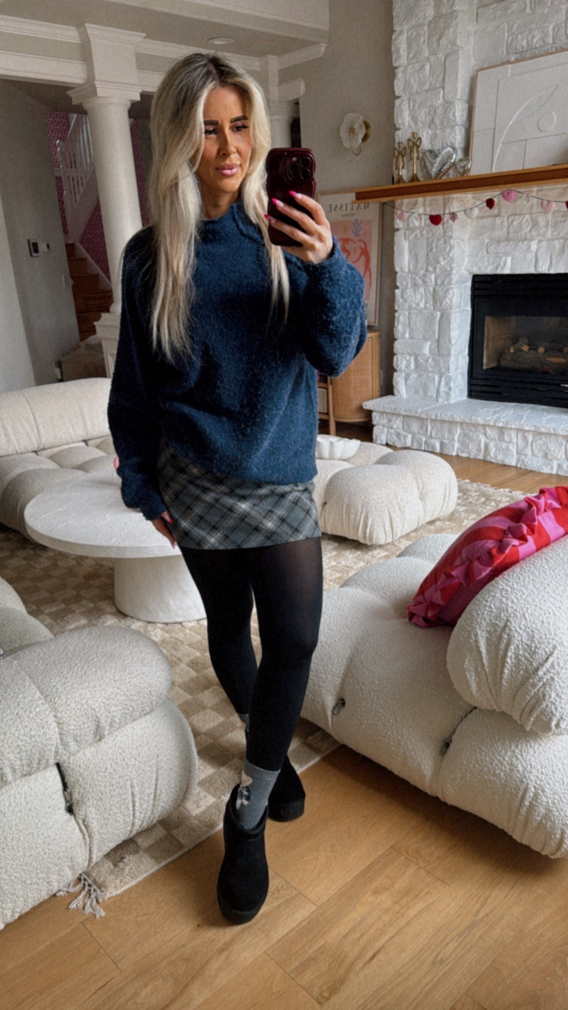 Cozy Target 🎯 outfit paired with UGGs. Warm and cute. Skirt has built in shorts. You can dress it up with different shoes. 

#LTKootd #LTKBeauty #LTKSeasonal