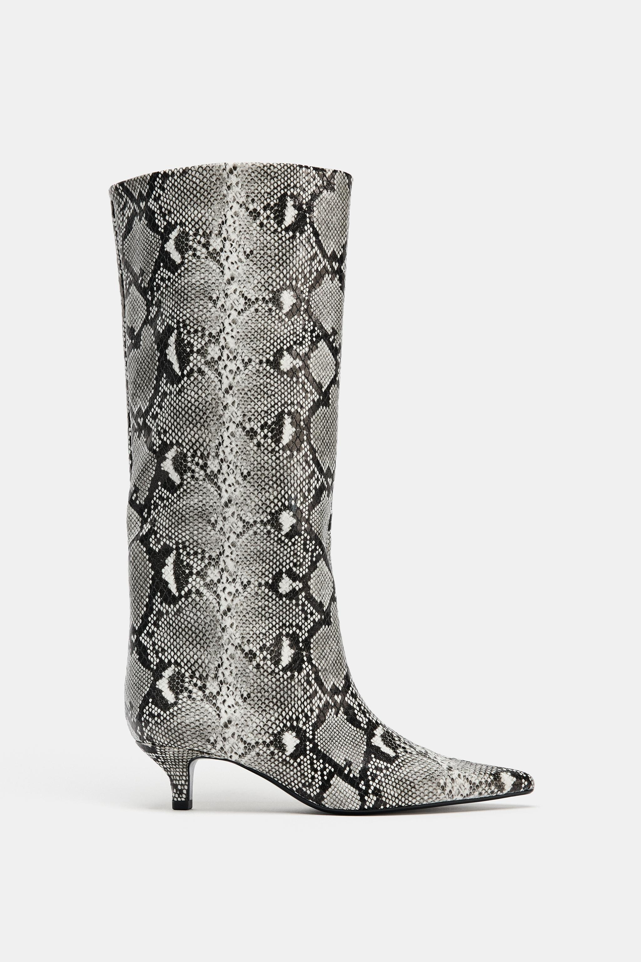 ANIMAL PRINT HEELED BOOTS | Zara US