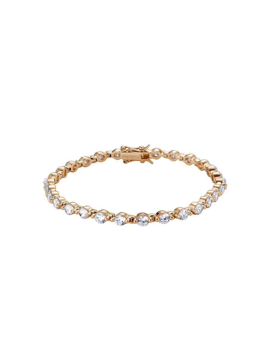 SEDGWICK, 2-PRONG, LAB-GROWN WHITE SAPPHIRE GOLD RIVIÈRE BRACELET | Dorsey