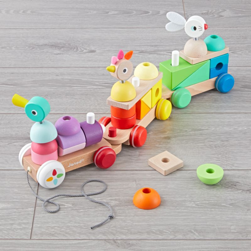 Janod Wooden Pull Along Train + Reviews | Crate and Barrel | Crate & Barrel