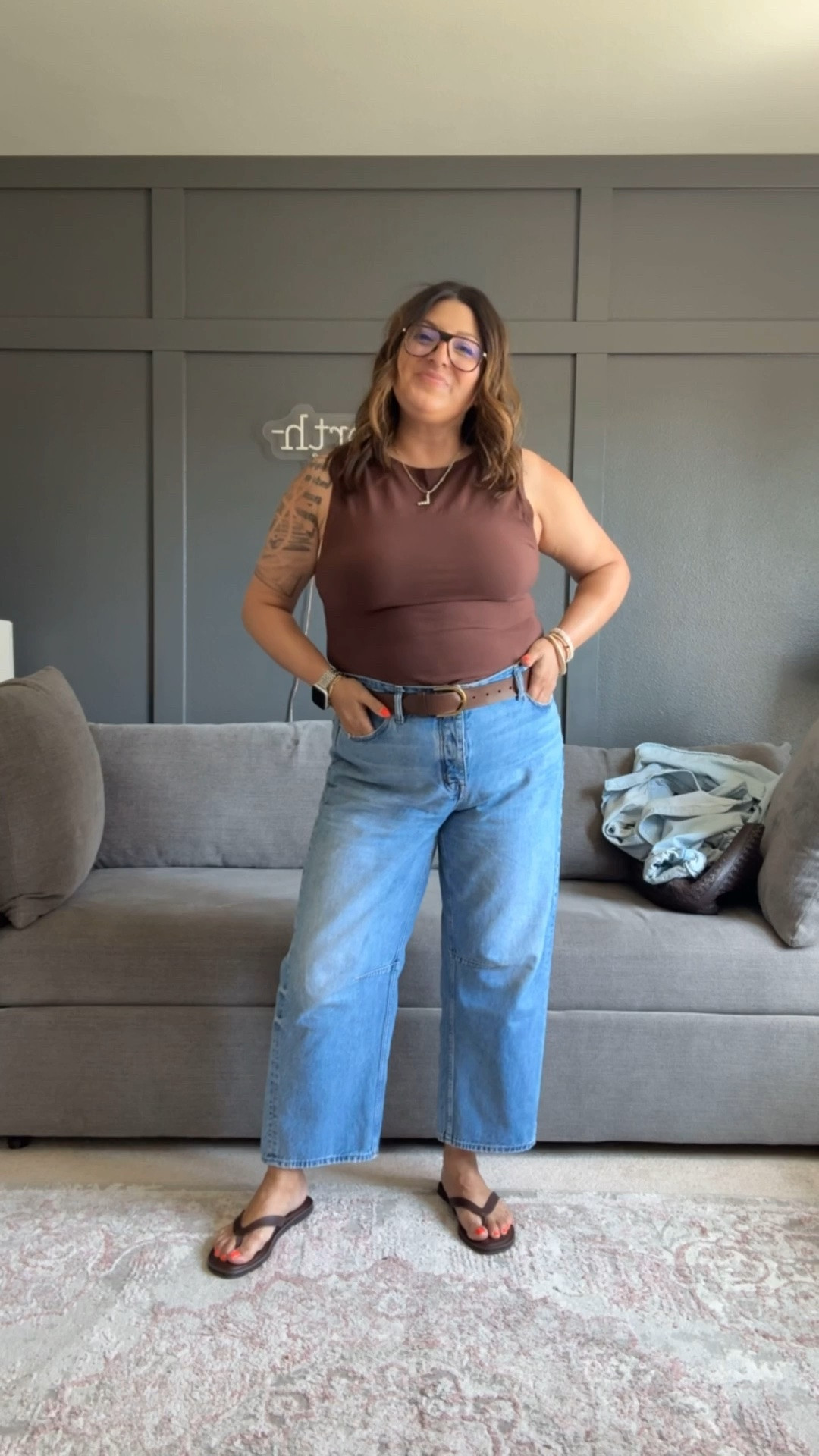 Denim shirt - XL
Quince tank - XL
Banana Republic belt - L
Madewell barrel jeans - 32
Target slides 
Madewell tote

#LTKOver40 #LTKMidsize #LTKSaleAlert