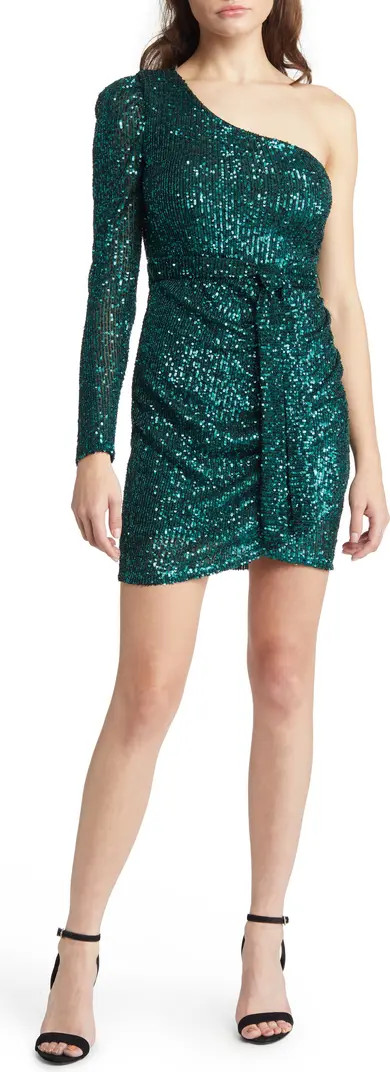 LNL One-Shoulder Sequin Minidress | Nordstrom | Nordstrom