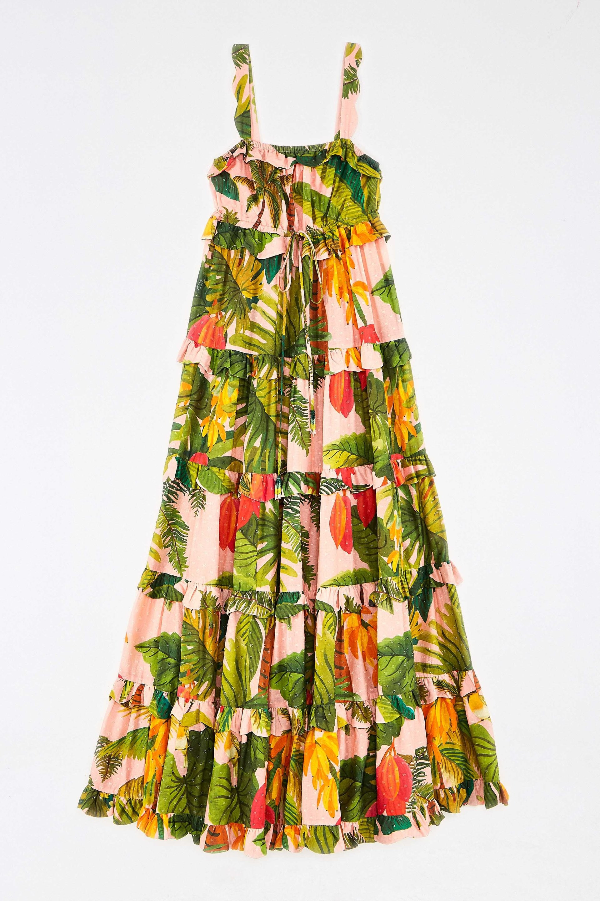 Pink Cocoa Forest Maxi Dress | FarmRio (US)