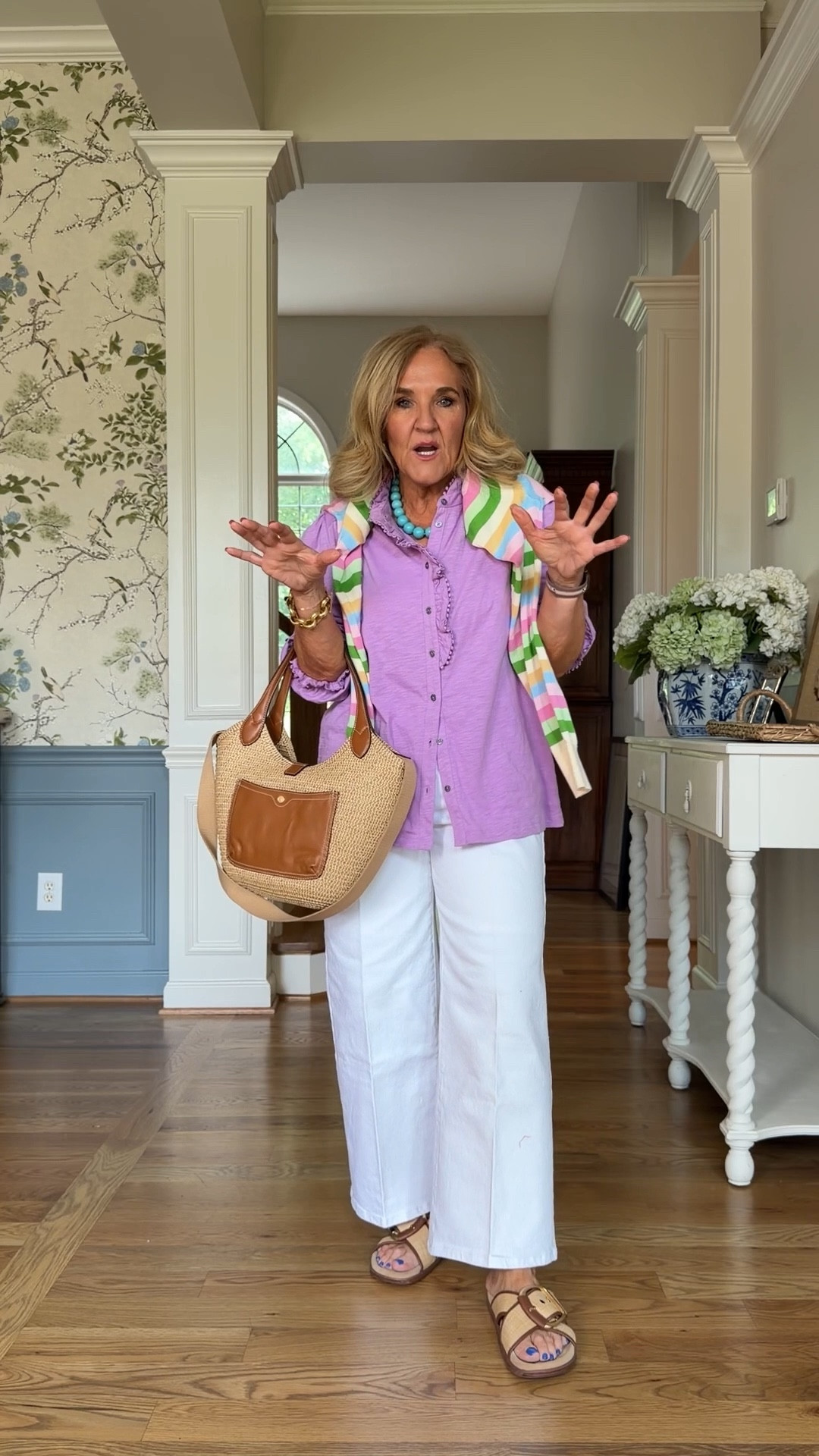 High low fashion 
Walmart jeans rigid denim no bumps or lumps showing size 8
Boden top size 10
Walmart sweater size medium 
10% off mt bag with code NANETTE
