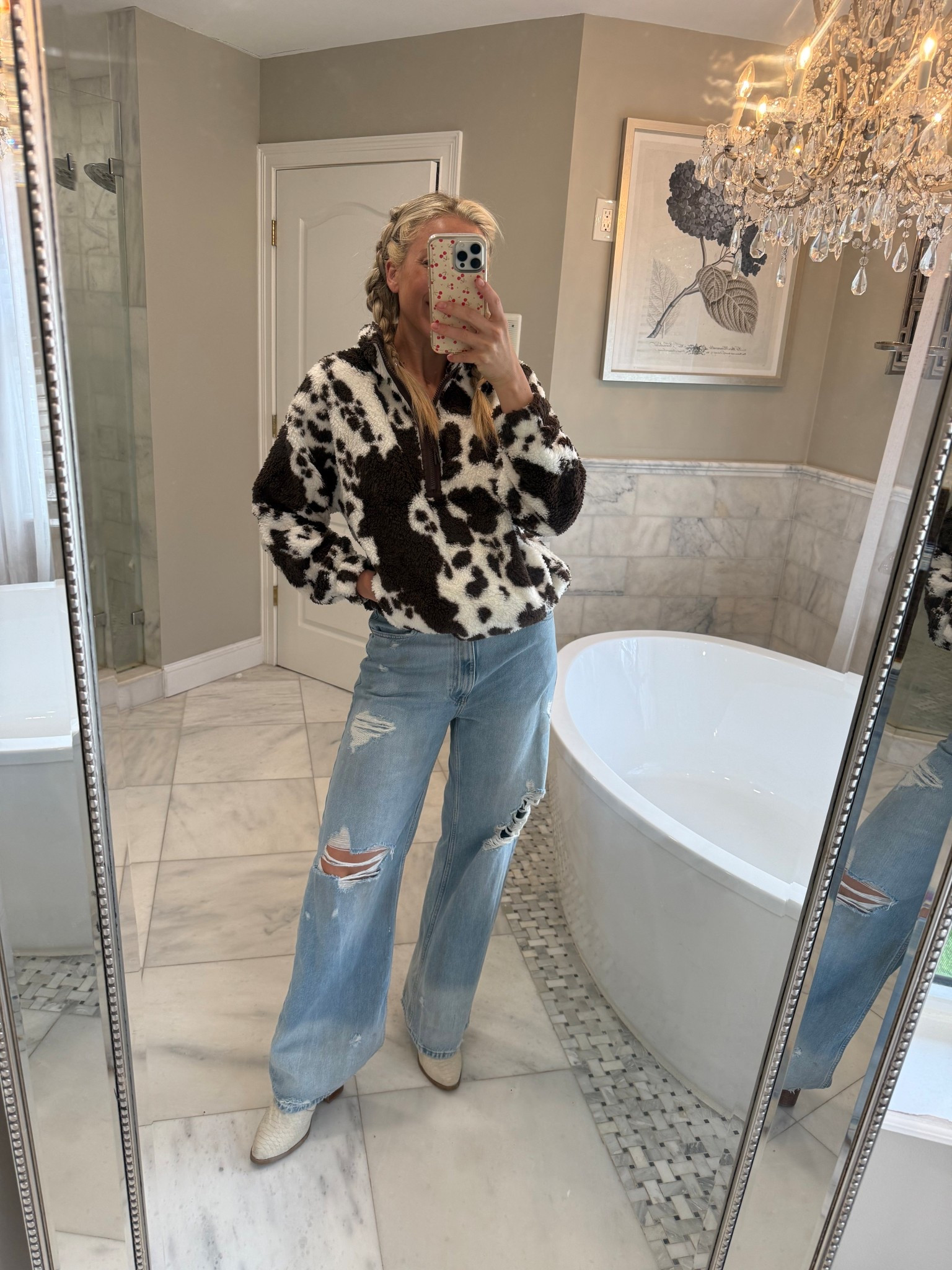 How cute is this cow print fluffy jacket from Walmart !! I can not believe it’s under $11! Wearing a size small and they have so many colors / patterns to choose from ! Great for the fall / winter season 

#LTKU #LTKStyleTip #LTKSeasonal