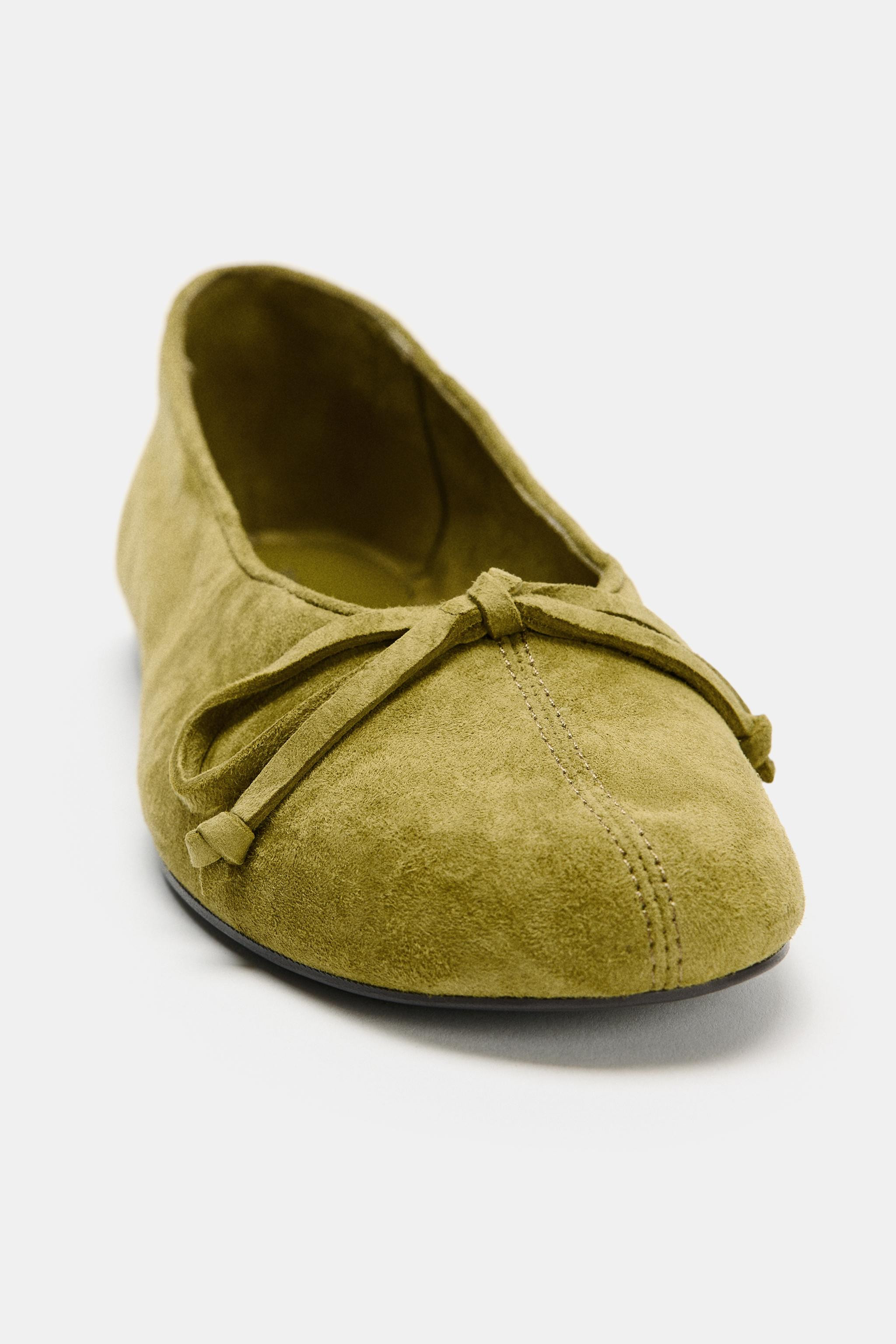 SUEDE BALLERINAS WITH BOW | Zara DE