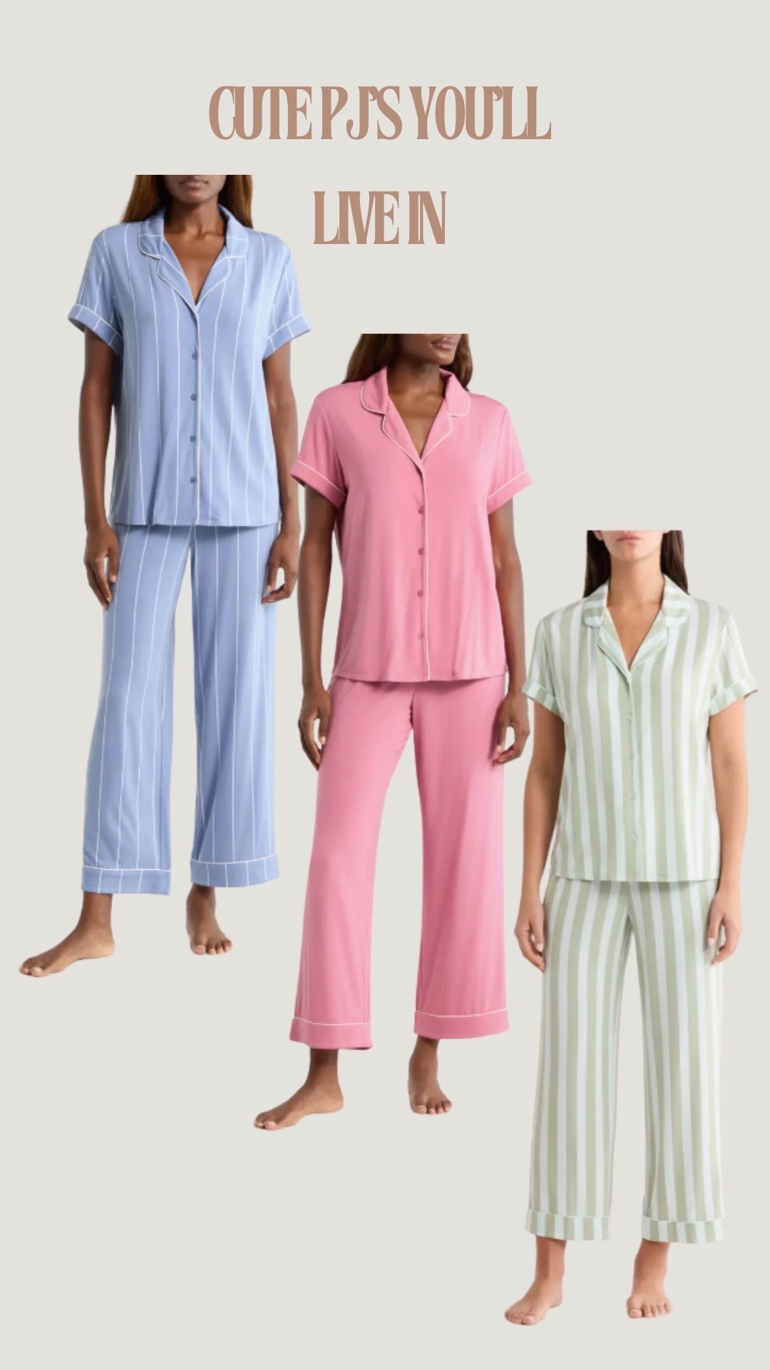 The pajamas I’ll be living in all summer ☁️💗 

Lightweight, buttery soft, and cute enough that I don’t immediately change out of them in the morning. The pastel colors are making it very hard to choose just one. ✨

#PajamaSet #SummerLoungewear #CozyStyle #LTKHome #LTKFinds

#LTKselfcare #LTKmomlife