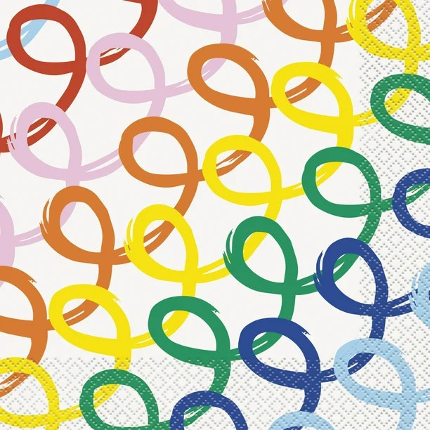 Way to Celebrate! Squiggles & Dots Birthday Paper Luncheon Napkins, 6.5in, 20ct | Walmart (US)