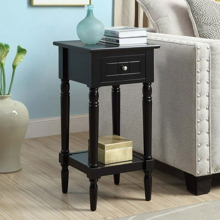 Convenience Concepts French Country Khloe 1 Drawer Accent Table with Shelf, Black | Walmart (US)