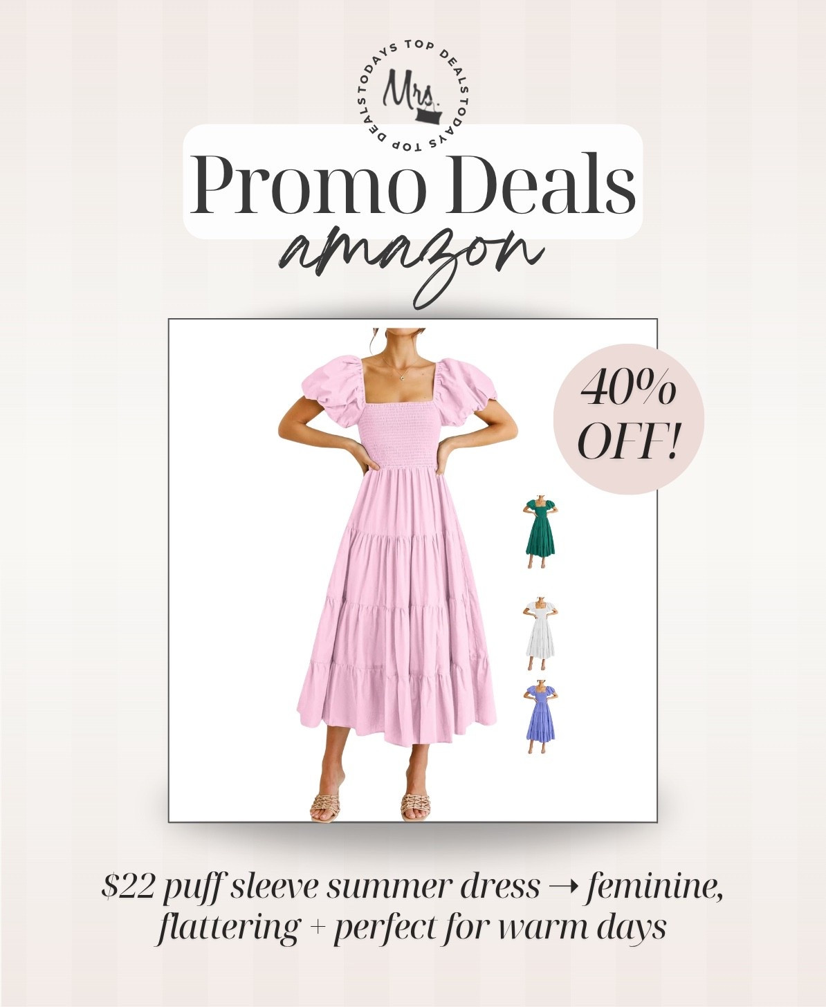$22 puff sleeve summer dress ➝ feminine, flattering + perfect for warm days

#LTKSaleAlert #LTKSeasonal #LTKootd