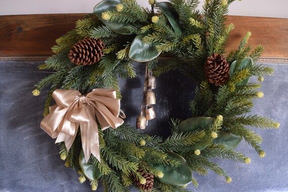 Cedar and Pine Jingle Bell Wreath | Etsy | Etsy (US)