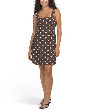 Linen Blend Square Neck Polka Dot Mini Dress | Casual Dresses  | Marshalls | Marshalls