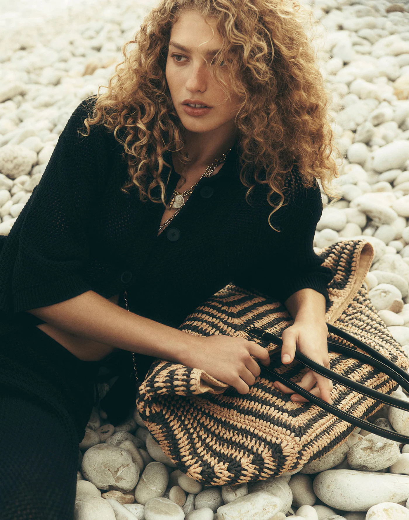 The Two-Toned Straw Tote Bag | Madewell