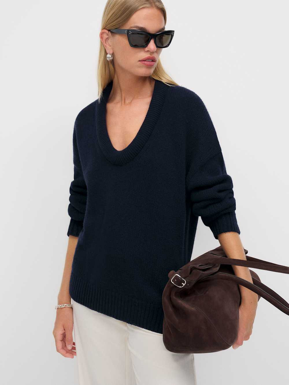 Jonie Cashmere Oversized Scoop Neck | Reformation (Global)