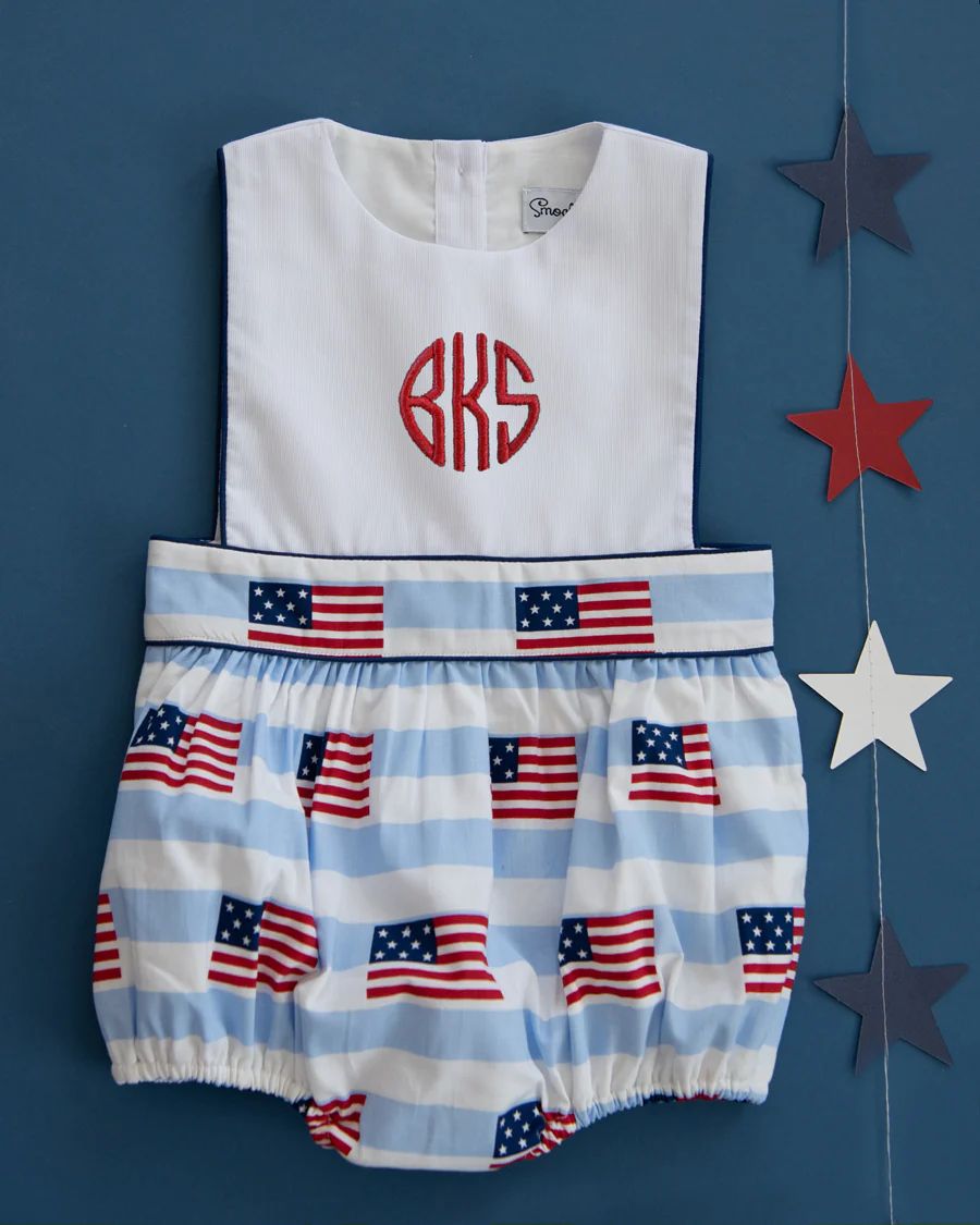 American Flag Blue Striped Sun Bubble | Smockingbird Kids
