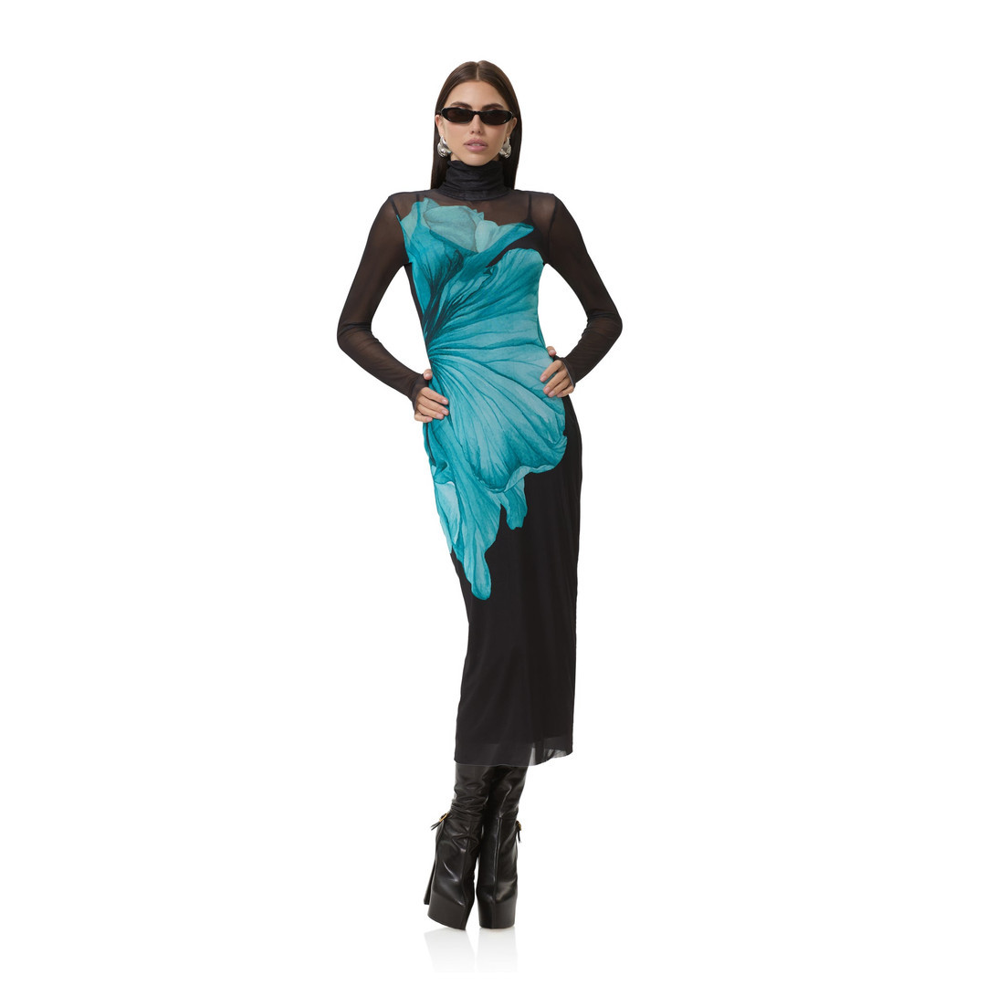 Shailene Dress - Teal Flower | ShopAFRM
