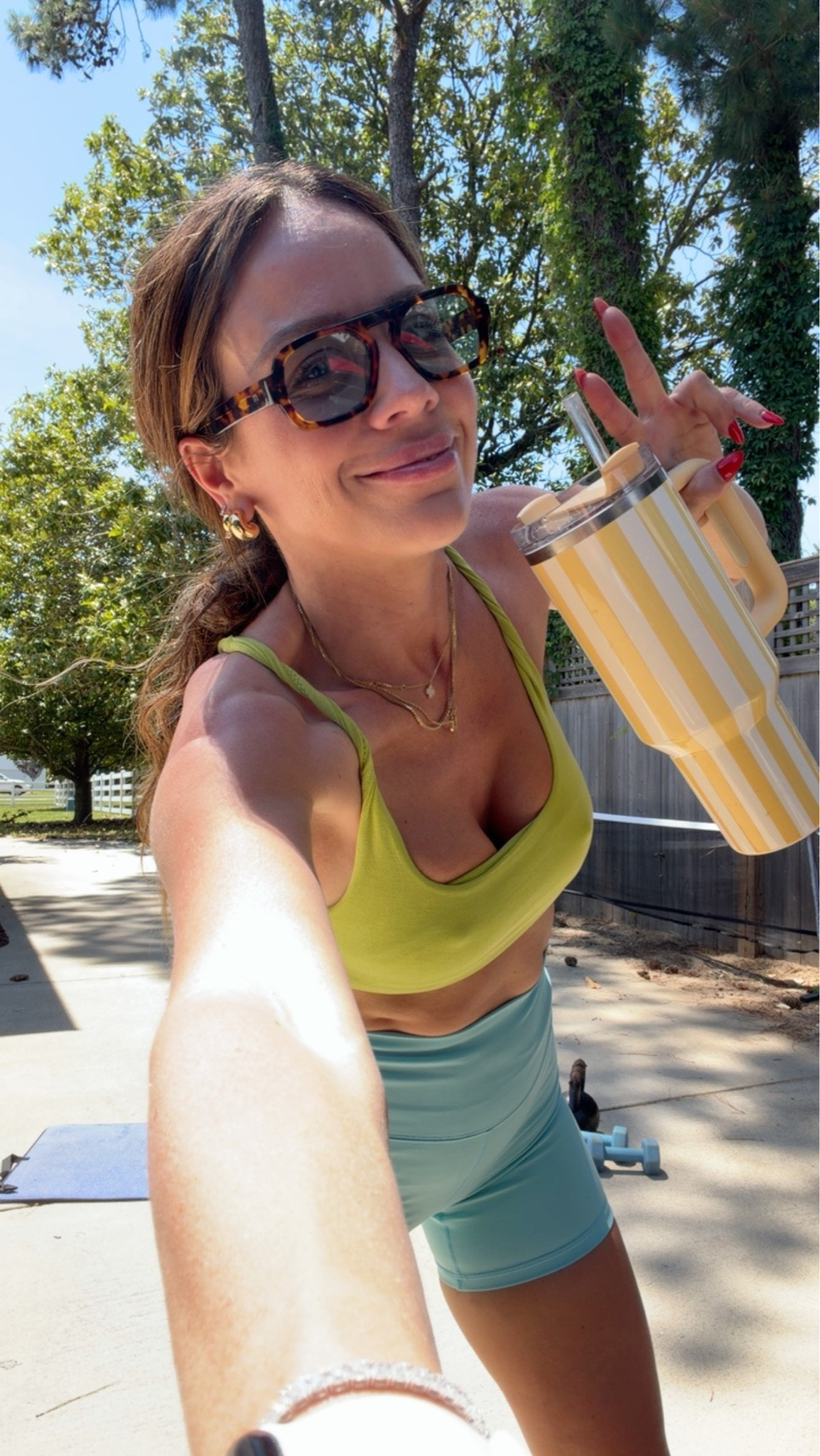 Today’s workout fit! I got this color shorts last year! Linked similar

#LTKootd #LTKfitnessgoals
