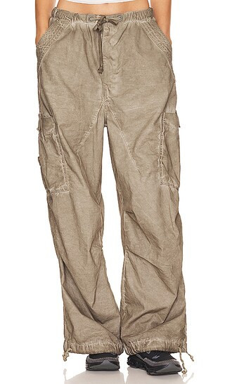 Jaded London Oil Wash Parachute Pants in Beige. - size XXS | Revolve Clothing (Global)