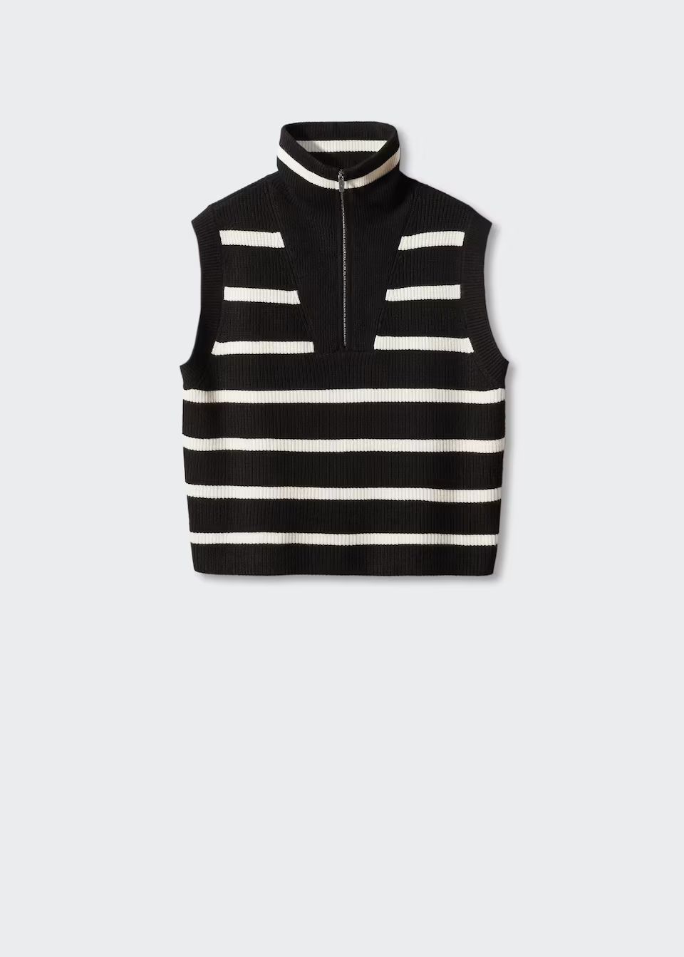 Striped vest with zipper -  Women | Mango USA | MANGO (US)